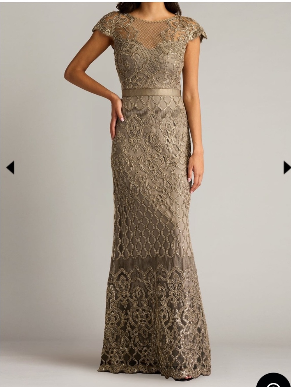 Tadashi Shoji Miranda Sequin Embroidered Gown BJK18795LX